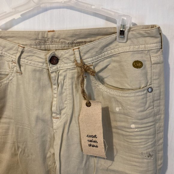 Coast Weber & Ahaus women's size 29 splatter paint aged look distressed trouser - Picture 2 of 8